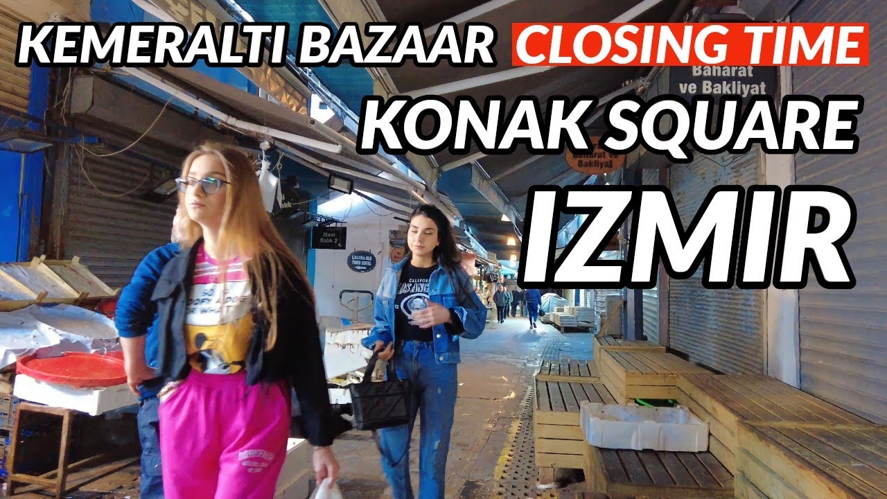Izmir, तुर्किये | konak चौक | शाम की शहर यात्रा 4K