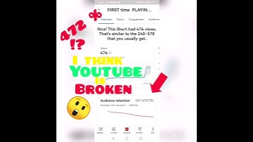 😲😲 I think YOUTUBE is BROKEN.. 472% AUDIENCE RETENTION!!? #shorts #youtube #short #audienceretention