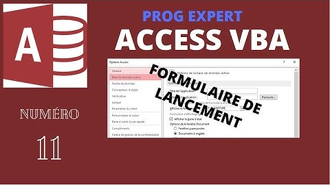 11- ACCESS VBA FORMULAIRE DE LANCEMENT(démarrage)