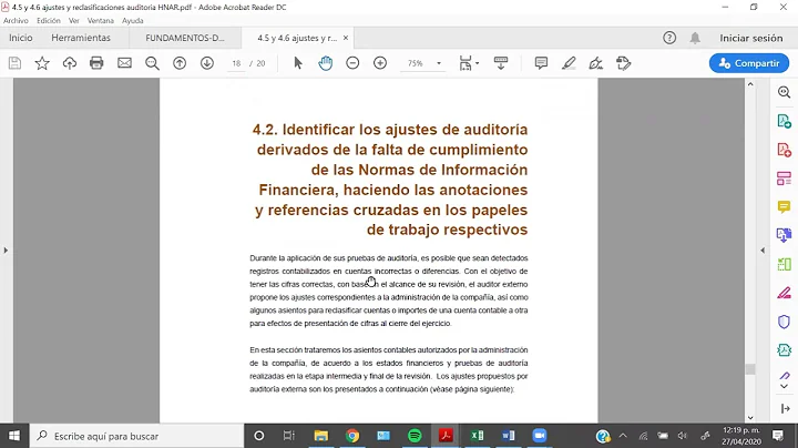 Fundamentos de auditoria ajustes y reclasificacion...