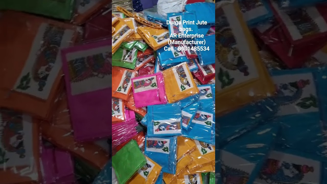 Jute Bag Manufacturer- AR Enterprise. Durga Print Jute bags. 