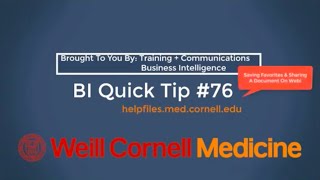 BI Quick Tip #76: Saving Favorites & Sharing A Document On Webi Profile