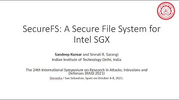 SecureFS: A Secure File System for Intel SGX.