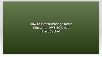 How to install/manage Redis Cluster on AWS EC2, not ElastiCache?