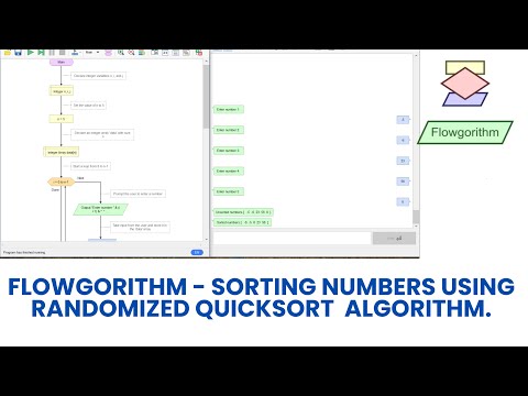 Flowgorithm - Sorting Numbers using Randomized QuickSort algorithm.