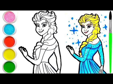 How to Draw Disney Princess Elsa From Frozen | Disney Princess Coloring Pages | Drawing Frozen