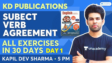 SUBJECT VERBS AGREEMENT - 1 | KD PUBLICATIONS All Exercises in 30 Days | Kapil Dev Sharma