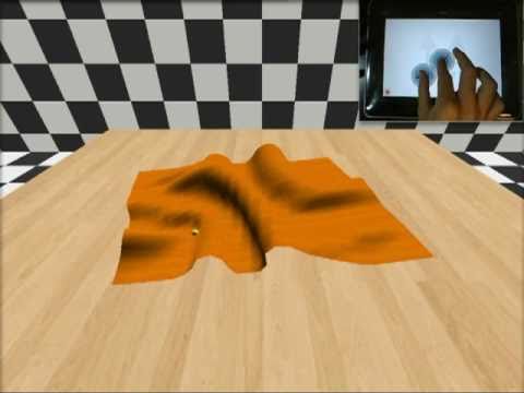 Interactive Manipulation of Virtual Cloth with Multi-Touch Control Demo 1 of 4 (Non-flag version)