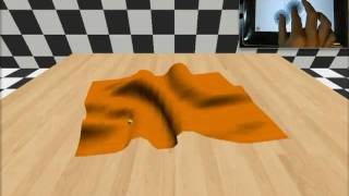 Interactive Manipulation of Virtual Cloth with Multi-Touch Control Demo 1 of 4 (Non-flag version)
