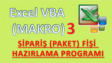 VBA EXCEL MAKRO SİPARİŞ FİŞİ HAZIRLAMA 3