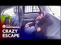 Craziest Escape from Police Ever? Man Flees Wrecked Cop Car | Real Responders