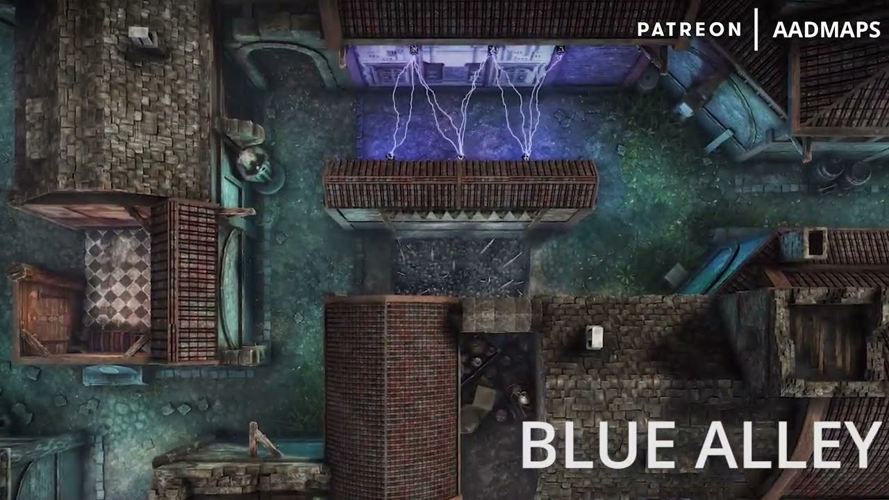 Advanced Animated Dungeon Maps - BLUE ALLEY battle maps