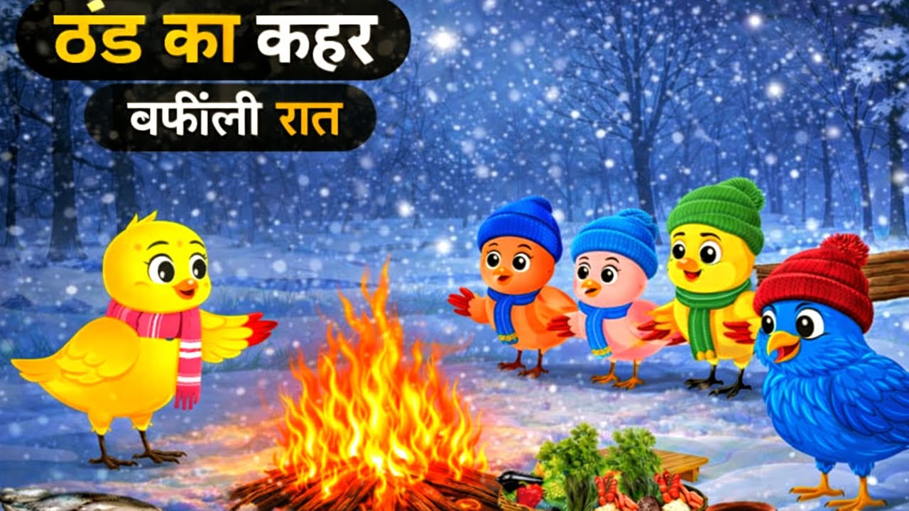 जंगल की बर्फीली रात || hindi moral stories || kids cartoon 