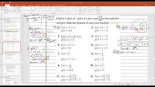 Precalc 01.6 Function Operations and Composition of Functions 1