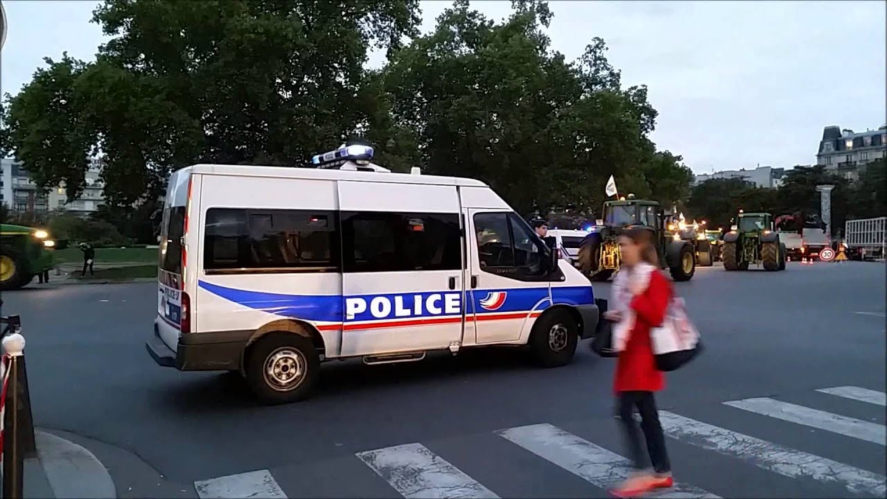 Urgence police Paris ( Manif agriculteurs paris 3 9 2015 ) Paris police