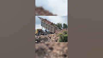 Bharat bnz tipper unloading video #bharatbenz #unloading #tipper