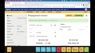 How to create a prepayment invoice in ERPLY Back Office