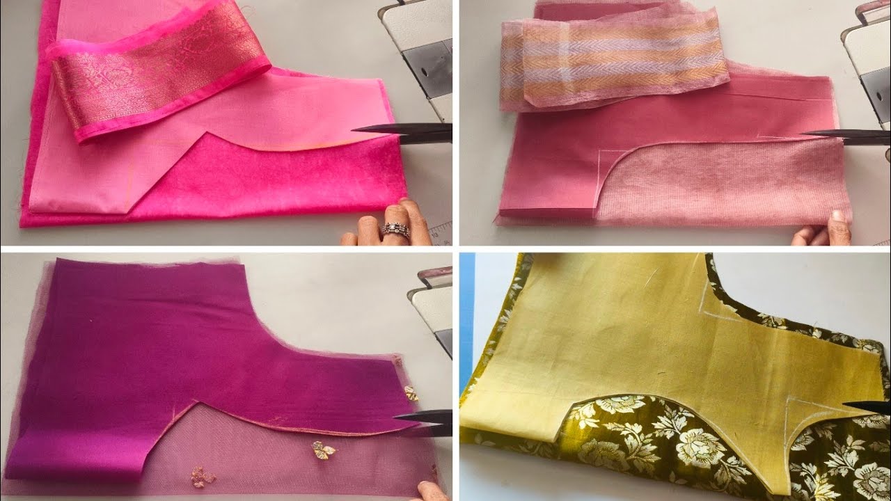 4_blouse design cutting and stitching. Back neck design. Blouse designs 