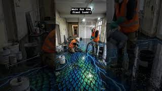 Most Insane Dragon Scale Lightning Epoxy Floor #epoxy #epoxyfloor #timelapse #transformation #shorts