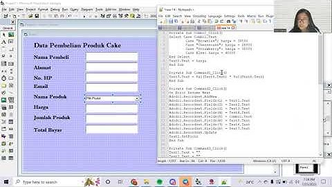 Membuat Data Pembelian Produk Cake MK Pemrograman Visual Menggunakan VB6 _Universitas Siber Asia