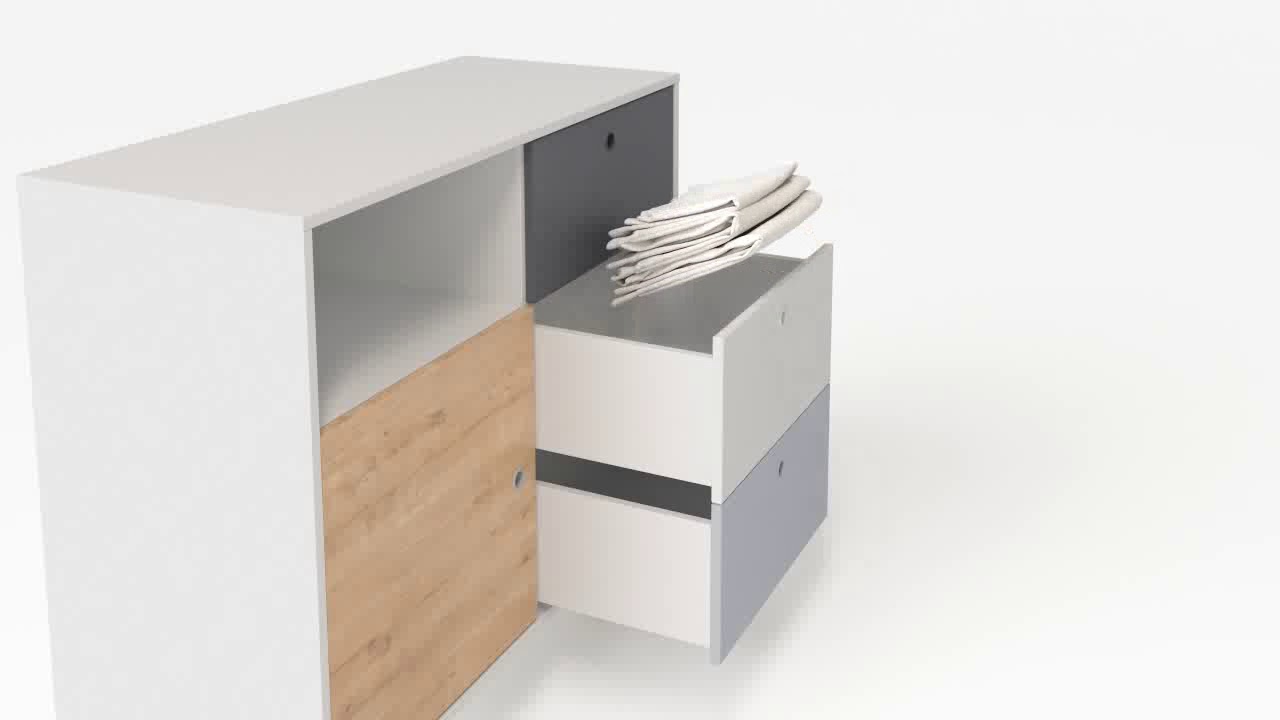 Comoda 3 sertare si o usa Concept