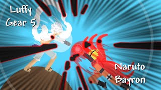 Luffy gear 5 vs Naruto Bayron Mode Stick nodes Fight
