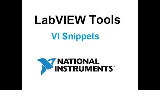 [LabVIEW] Use VI Snippet to Store and Share Code Quickly