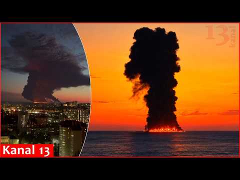 Video Fireball erupts off Sochi coast - oil tanker ablaze as black smoke fills the sky