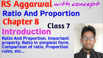 Rs Aggarwal class 7 Chapter 8 Introduction | Ratio and Proportion | MATH GURUJI | Ratio Proportion