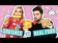 SQUISHES vs REAL FOOD challenge! 😱 Stuu i Agnieszka Grzelak Vlog