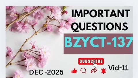 BZYCT-137||IMPORTANT QUESTIONS FOR DECTEE EXAM #bscgeneral #biology #exam#examquestions #2025 #ignou
