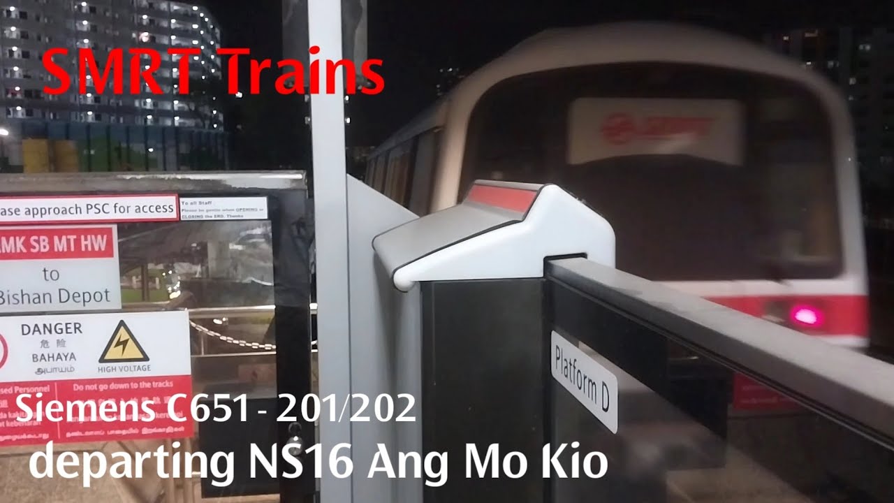 [RETIRED] SMRT SIE C651 - 201/202 departing NS16 Ang Mo Kio (NSL) - YouTube