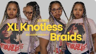 XL Jumbo Knotless Braids Tutorial | Beginner Friendly | Under $30