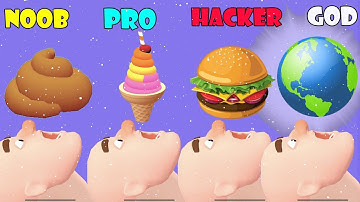 NOOB vs PRO vs HACKER vs GOD - Food Games 3D