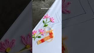 awesome hand embroidery // Simple lace stitch try this design #shortsfeed #youtube #trendy #sewing