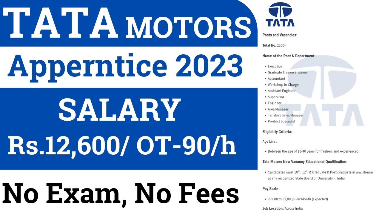 Tata Motors Apprentice Recruitment 2023 | Tata Motors Freshers Job | Tata Motors Hiring 2023 | 