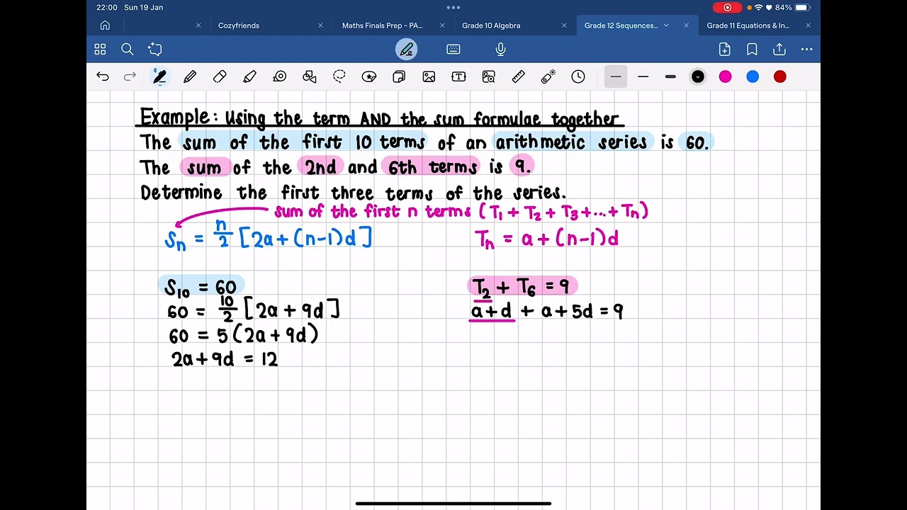 Grade 12 Sequences and Series: Arithmetic series example