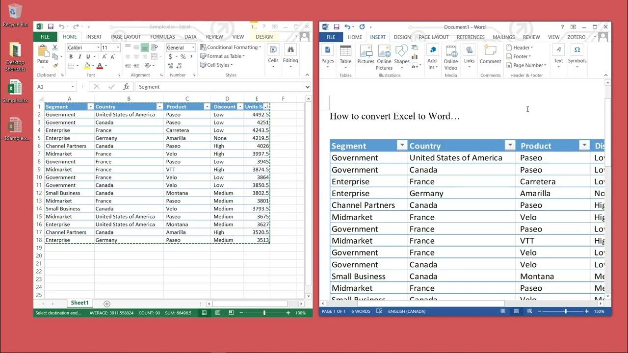 How to Convert Excel to Word Document - YouTube