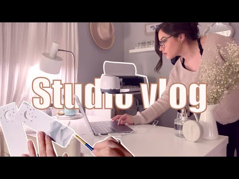 STUDIO VLOG unboxing Cricut machine 💖making my first project & attending a silver smiting class💖