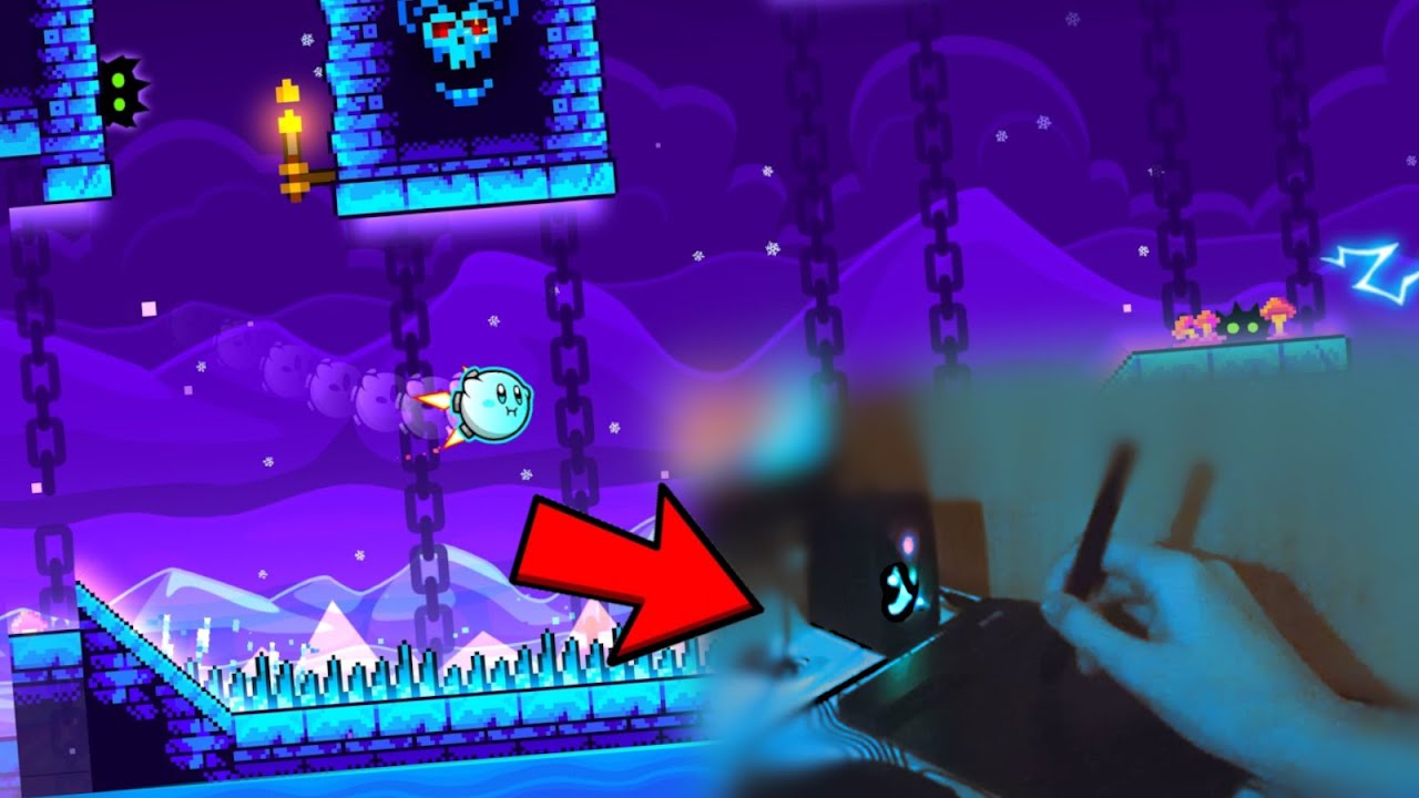 "DASH" ON GRAPHICS TABLET | GEOMETRY DASH | DIRAMIX