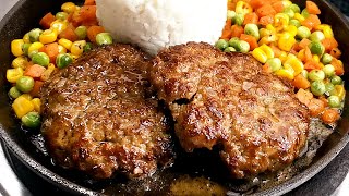 ANG SARAP TALAGA NITO GRABE!!! GRAVY PA LANG, MAPAPA EXTRA RICE KA TALAGA SA SIZZLING BURGER STEAK!!