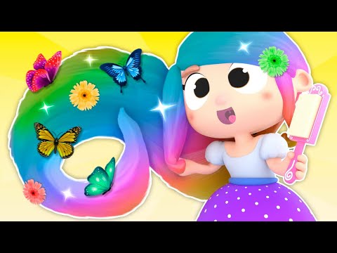 Salão de Beleza da Rapunzel: o cabelo Arco-íris | Histórias de Princesas para Crianças | Desenhos