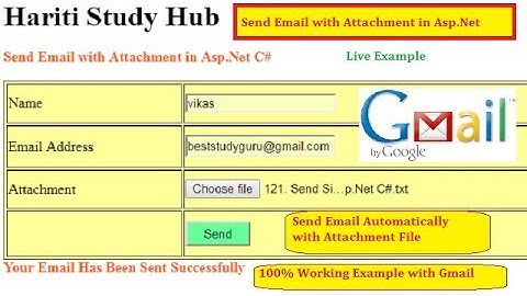 Send Email with Attachment in Asp.Net C# | Hindi | Gmail Account | Online Learning Classes
