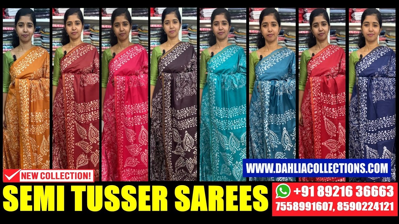 Batik Print Semi Tusser Sarees Online Saree Shop Dahlia Collections