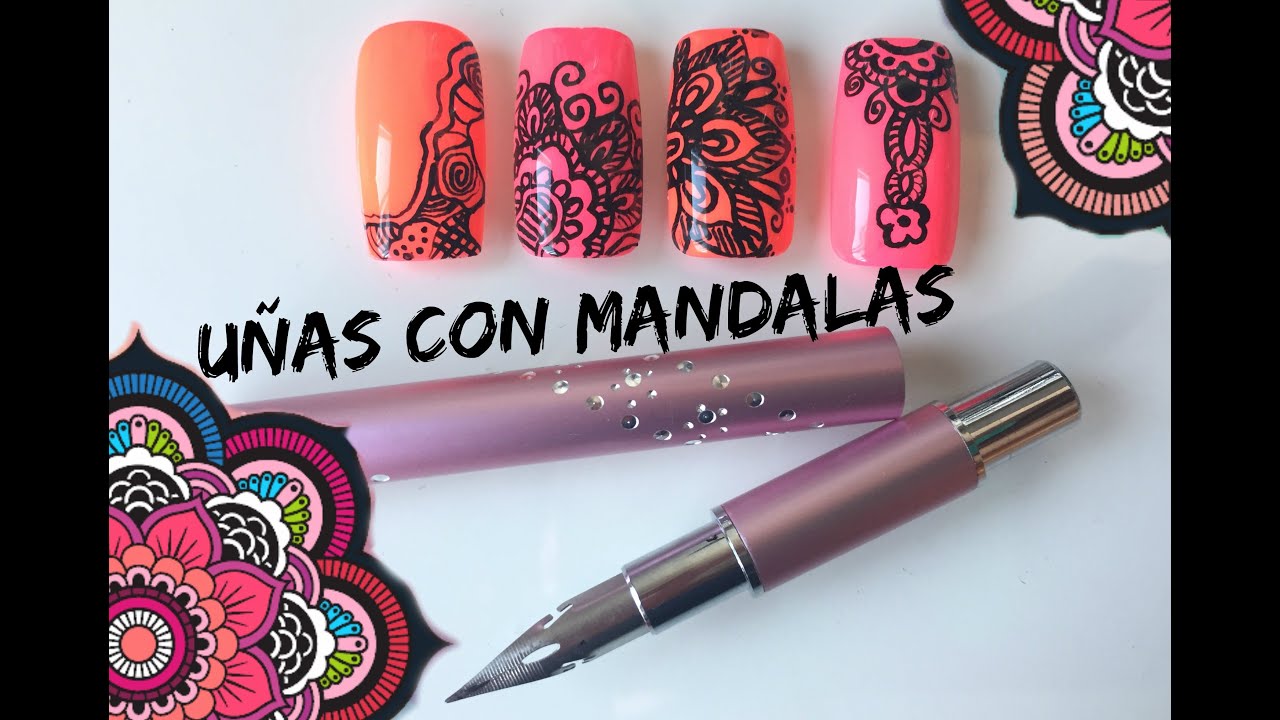 Mandalas en Uñas con Pluma de escribir - thptnganamst.edu.vn