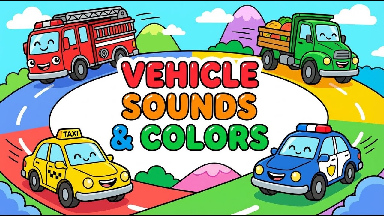 Vehicle Sounds & Colors for Kids 🚗🚒 Fun Learning - YouTube