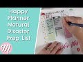 Happy Planner Natural Disaster Preperation List