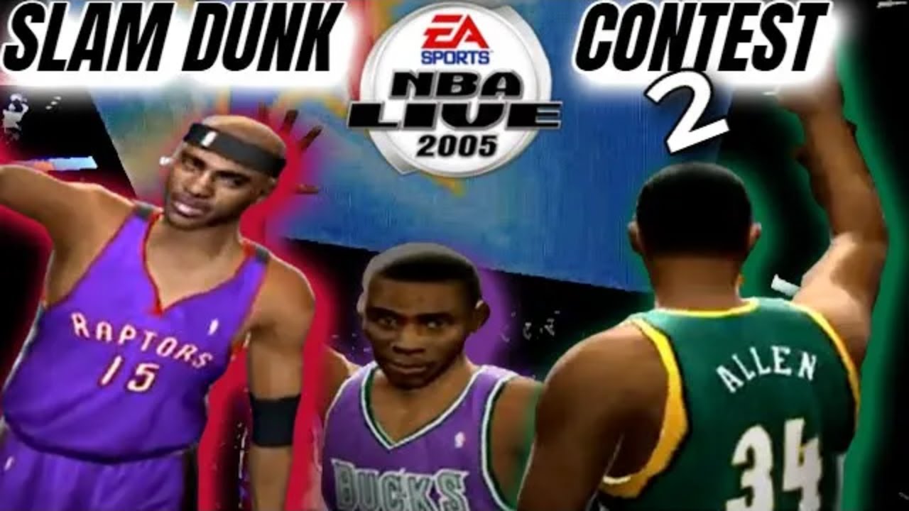 NBA Live 2005 PS2 Slam Dunk Contest 2 || Vince Carter Performs First 720 In History