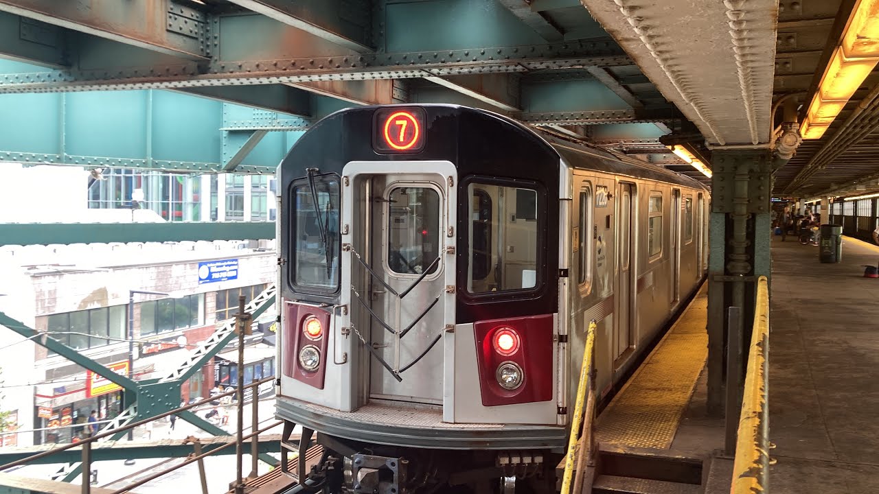 Manhattan Bound R142A/R188 7 Train Enters Queensboro Plaza - YouTube