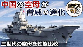 中国空母の進化・空母三兄弟の性能比較「遼寧」「山東」「003型」【ゆっくり解説】